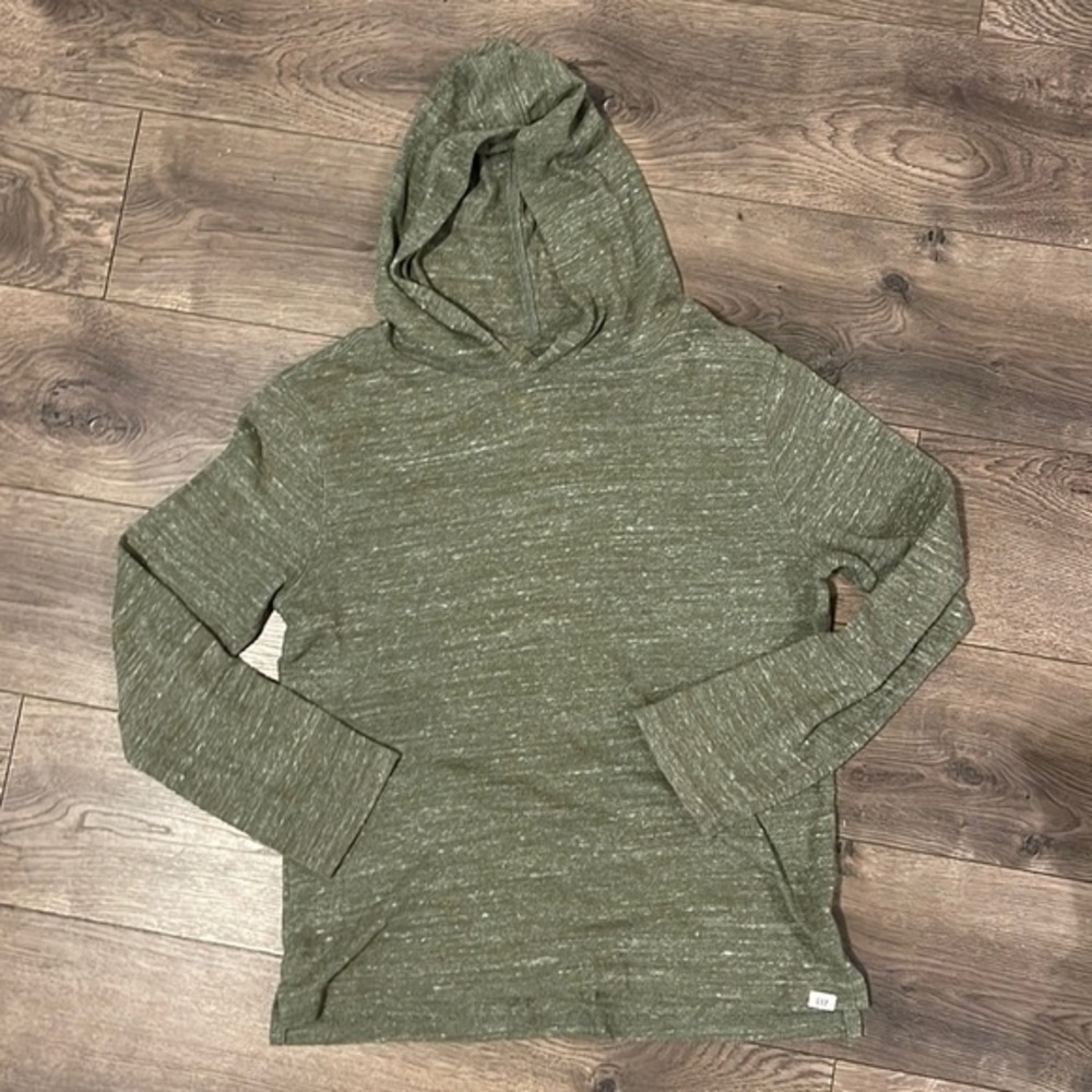 Gap Kids Green Heather Cotton Hoodie Tee - Size Large 10/12